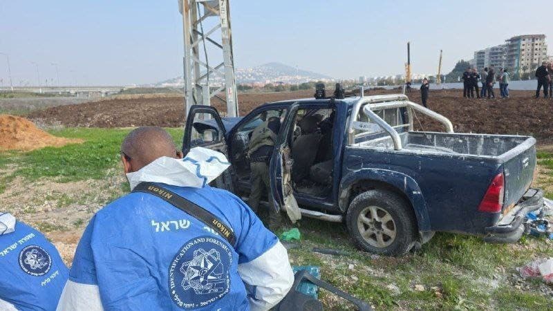 مركبة منفذ عملية الطعن والدهس في بيسان والعفولة شمال فلسطين المحتلة والتي أسفرت عن مقتل مستوطنين اثنين وإصابة 6 آخرين.