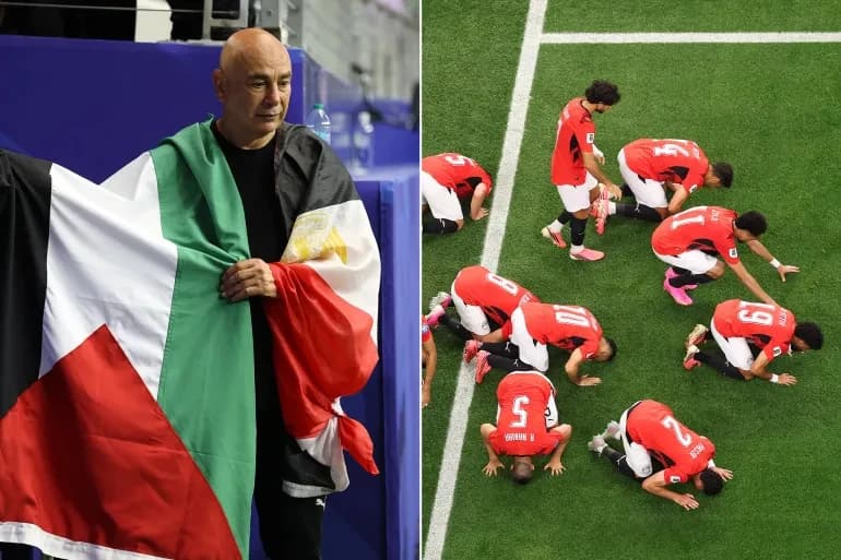 مدرب المنتخب المصري حسام حسن أهدى الفوز للشعبين المصري والفلسطيني (الفرنسية - غيتي)