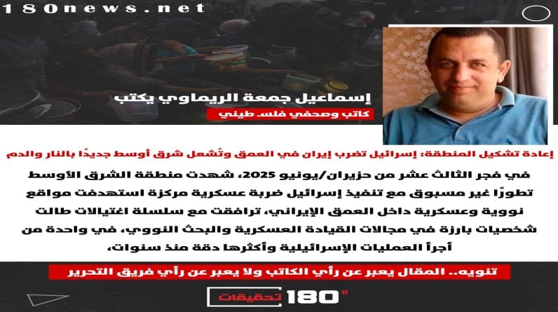 إسماعيل جمعة الريماوي يكتب: إسرائيل تضرب إيران في العمق وتُشعل شرق أوسط جديدًا بالنار والدم