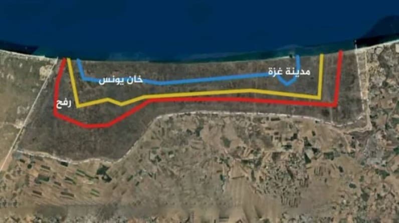 الخط الأصفر في قطاع غزة - صورة توضيحية