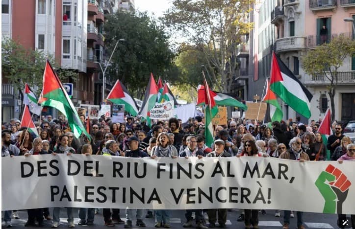 المظاهرات الداعمة لـ فلسطين تغزو فرنسا و40 مدينة أسبانية