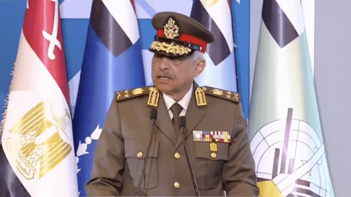 وزير الدفاع المصري يلقي كلمة في معرض إيديكس 2025، 1 ديسمبر 2025 (لقطة شاشة)