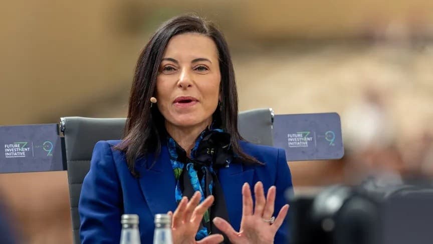 رئيسة لميتا: النائبة السابقة لمستشار الأمن القومي الأميركي دينا باول ماكورميك خلال جلسة مؤتمر مبادرة مستقبل الاستثمار FII في الرياض. 28 أكتوبر 2025 - via REUTERS