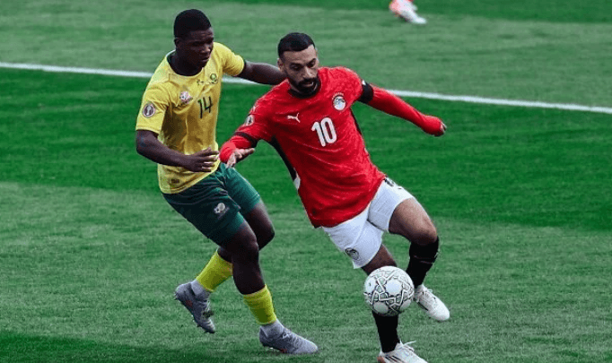 محمد صلاح في مباراة مصر وجنوب إفريقيا