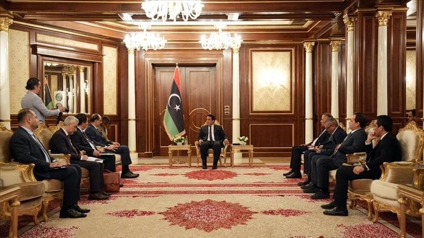 رئيس المجلس الرئاسي الليبي محمد المنفي يستقبل إبراهيم قالن