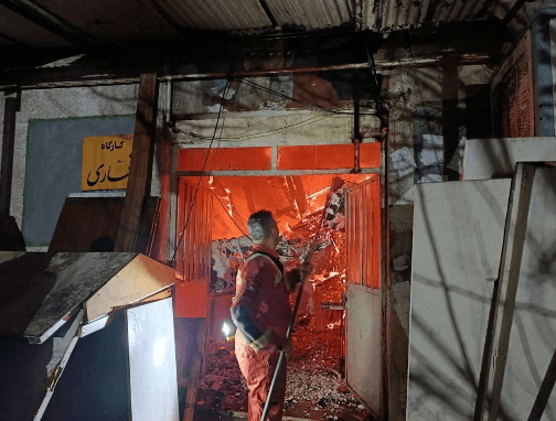 حريق بقيادة أركان الجيش الإيراني