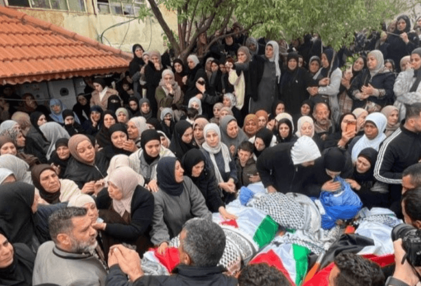تشييع شهداء مجزرة طمون في طوباس