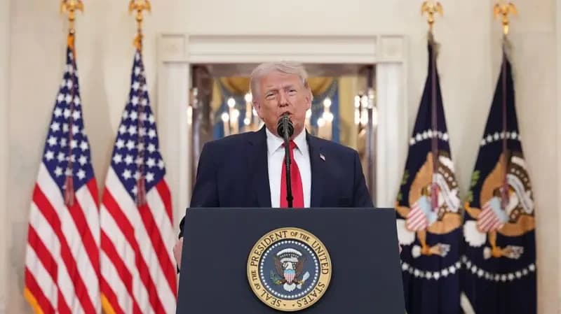 جانب من خطاب للرئيس الأمريكي ترامب