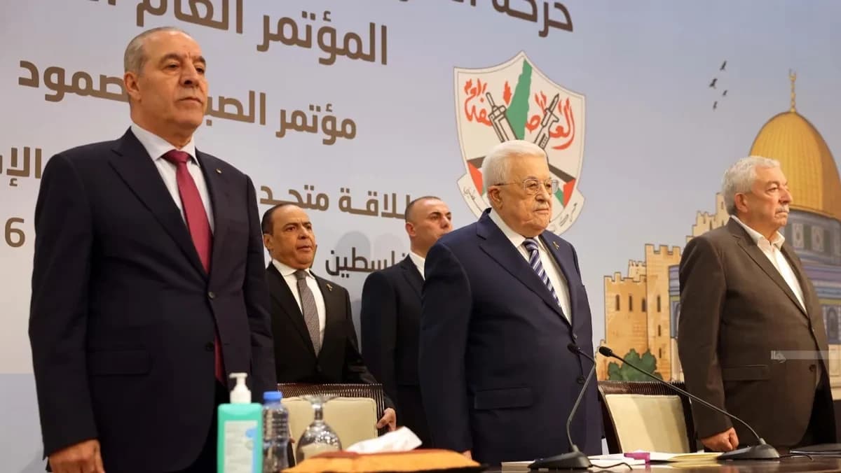 الرئيس الفلسطيني محمود عباس خلال المؤتمر الثامن لحركة التحرير الفلسطينية "فتح" في رام الله. 14 مايو 2026 - وفا