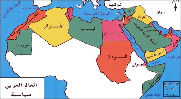 خريطة العالم العربي
