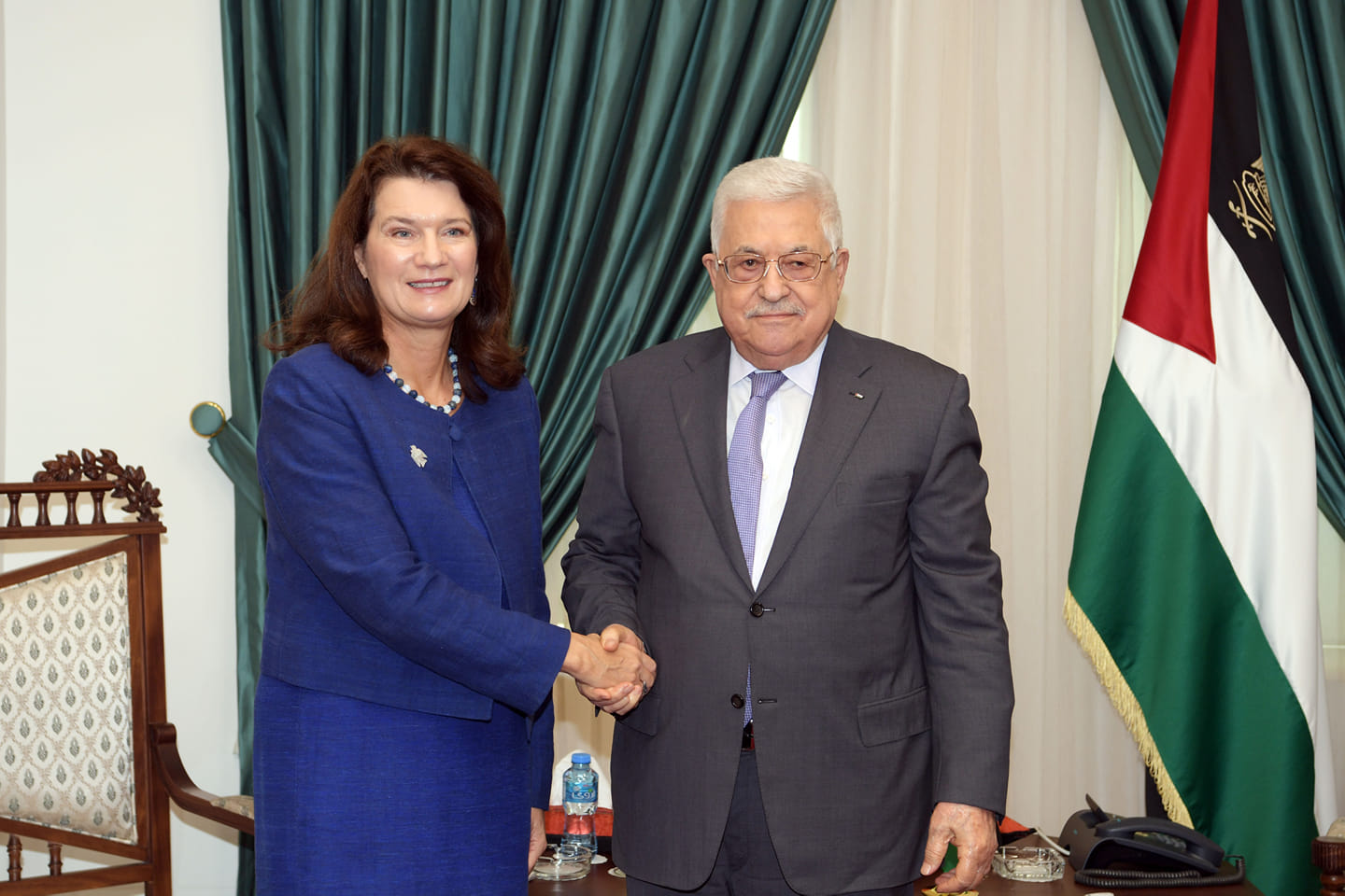 الرئيس الفلسطيني  يستقبل وزيرة الخارجية السويدية
