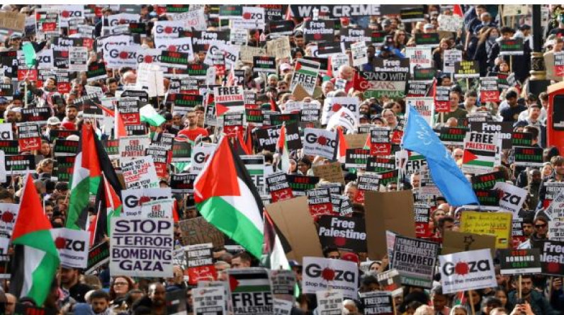 المظاهرات تجتاح العالم لوقف إطلاق النار في قطاع غزة (فيديو)