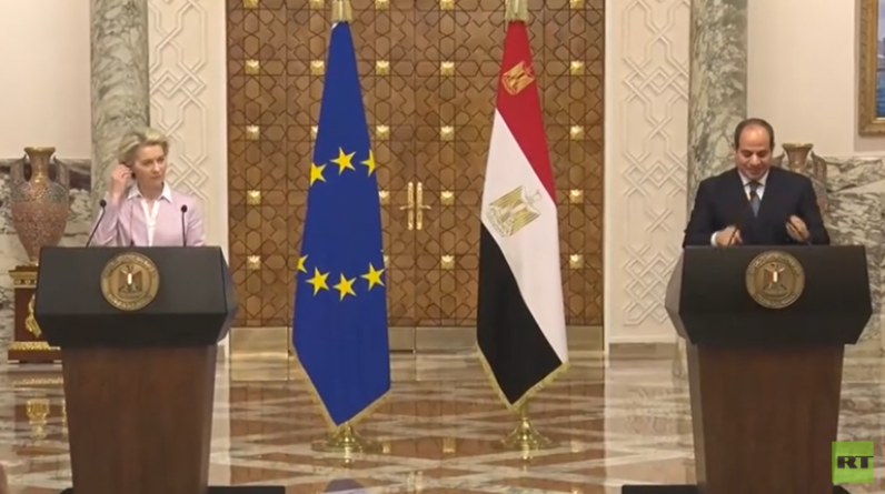 السيسي يوضح لرئيسة المفوضية الأوروبية موقف مصر من الأزمة الأوكرانية