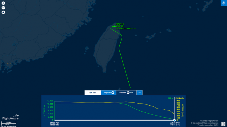 تعطل مواقع تتبع مسارات الطائرات بسبب زيارة بيلوسي لتايوان