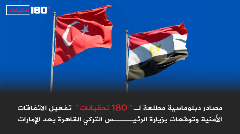 مصادر دبلوماسية مطلعة لـ "180 تحقيقات" تفعيل الاتفاقات الأمنية وتوقعات بزيارة الرئيس التركي القاهرة بعد الإمارات