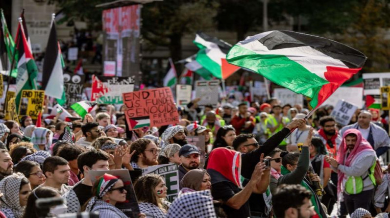 مظاهرات في كندا وبريطانيا والنرويج وأسبانيا تضامنًا مع غزة ضد الاحتلال الإسرائيلي (فيديو)