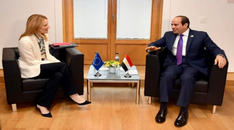 الرئيس المصري  يلتقي رئيسة البرلمان الأوروبي