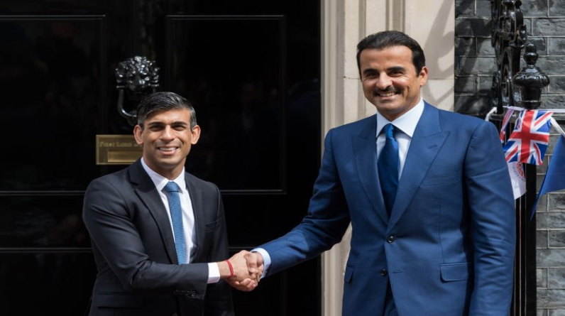 أمير قطر وسوناك يبحثان في لندن العلاقات الإستراتيجية بين البلدين